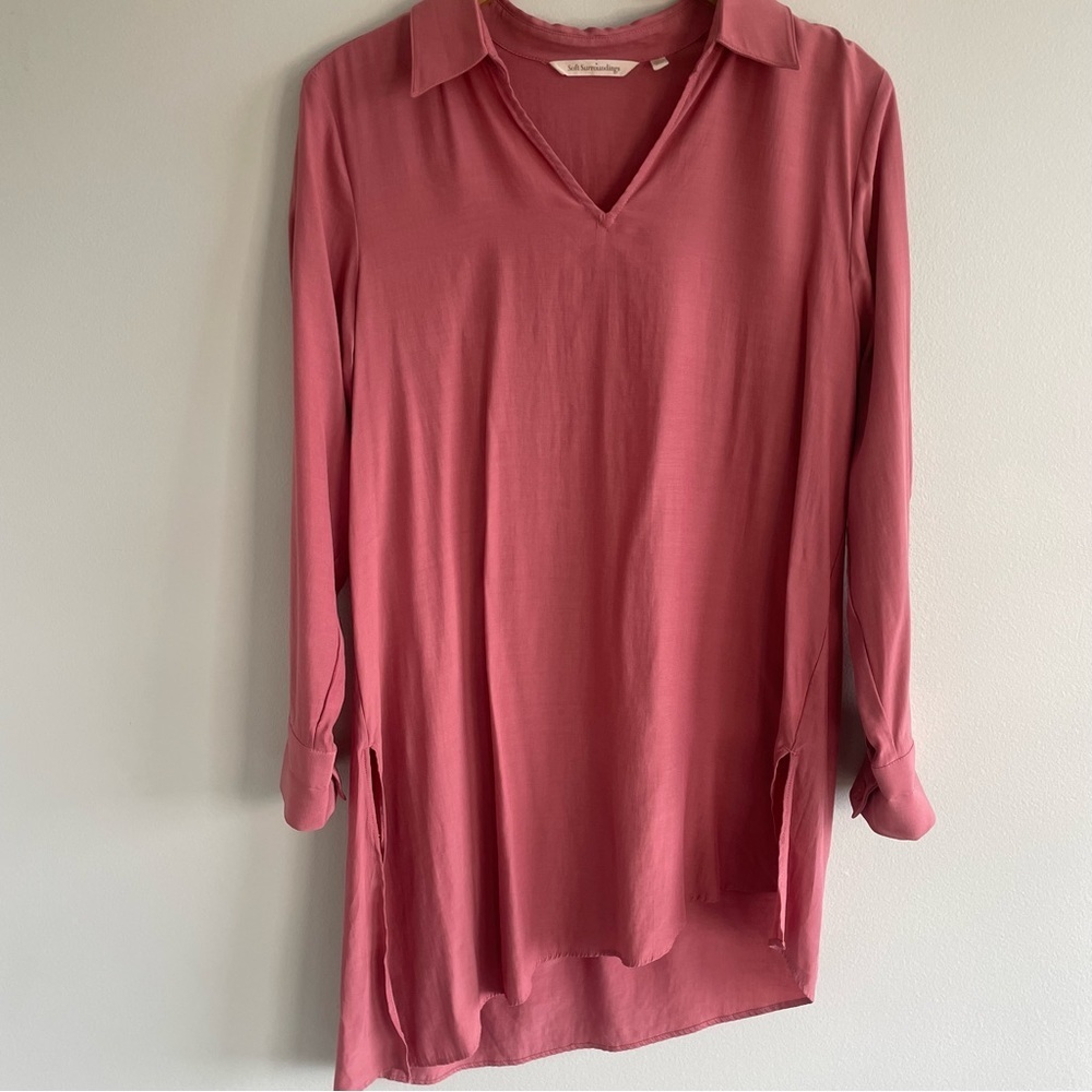 Soft Surroundings Women's Asymmetrical Tunic Dusty Rose Colored Size Medium - Picture 1 of 9